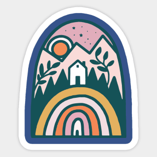 Rainbow Mountain Home Sticker